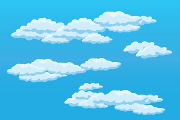 Cloud sky scene background vector simple cloud illustration template design