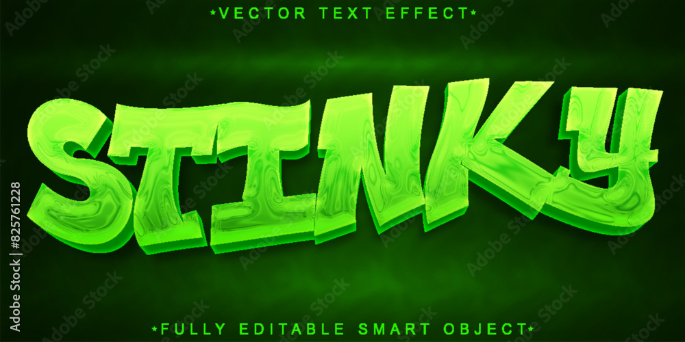 Poster green stinky trash vector fully editable smart object text effect