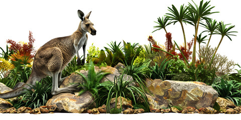 Kangaroo in the forest. Guests can immerse themselves in the  outback with a kangaroo  . 
