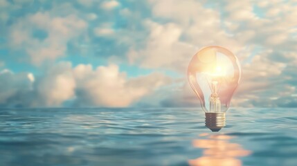 Showcase the power of imagination with an image of a light bulb floating in a sea of copy space, symbolizing the endless possibilities that come with creative thinking. - Powered by Adobe