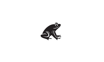frog logo black simple flat icon on white background