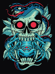 Graphic Demon Beast Mode Illustration for Apparel Style