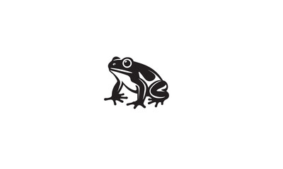 frog logo black simple flat icon on white background