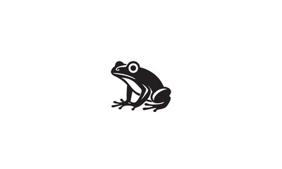 frog logo black simple flat icon on white background