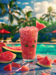 watermelon frappe summer refreshing drink.