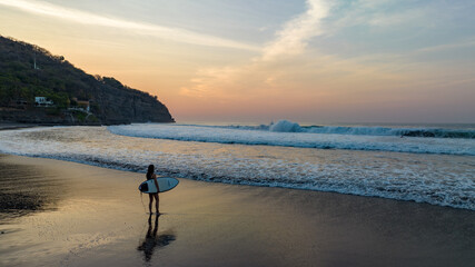 Surfer in El Zonte, El Salvador