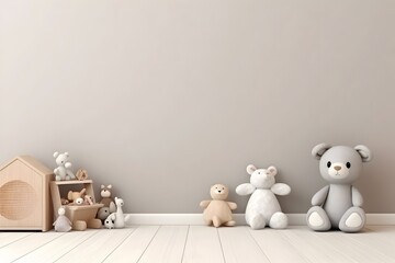 Cozy and Inviting Kids Room with Plush Animal Toys and Accessories