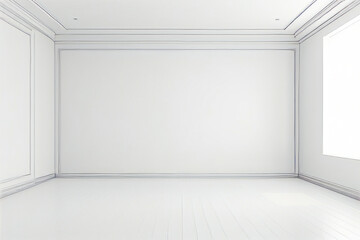 Fototapeta premium White room with white wall and white floor.