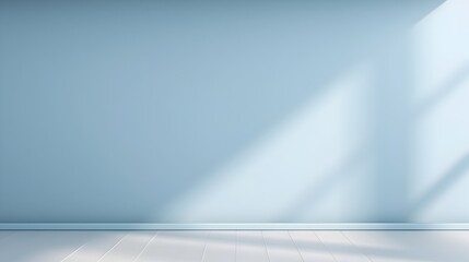 Elegant Light Blue Wall for Presentation Background in Empty Room