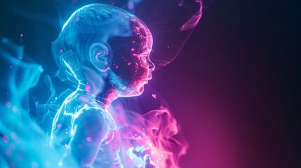 X-ray image of fetus in mother's womb