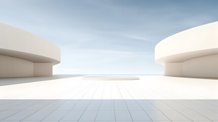 Sleek and Minimalist Architectural Landscape with Vast Empty Space