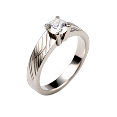 beautiful ring design. wedding engagement rings with diamonds on isolate white background.