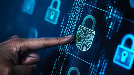 Digital Security Blueprint with Fingerprint Lock