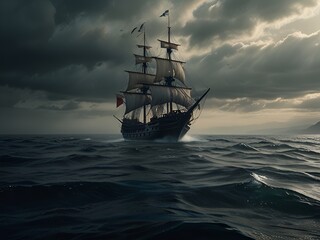 Obraz premium ship in the sea