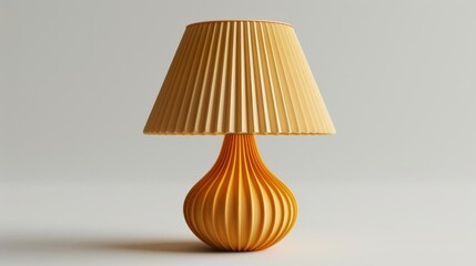 3D rendering of a table lamp with a pleated lampshade