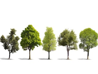 Obraz premium Group trees isolated on white background.