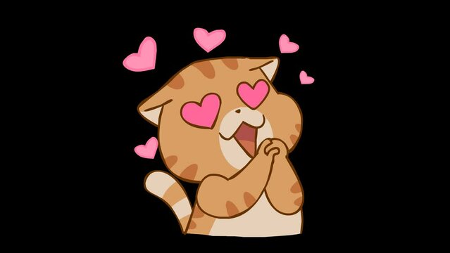 Animated Fat Cat Farting Love Cloud with Transparent Background