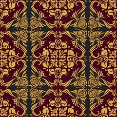 Seamless medieval pattern, ornament, texture, background.