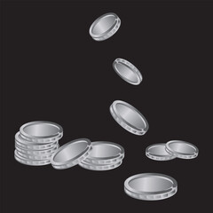 Vector illustration. Coins templates for printable games.