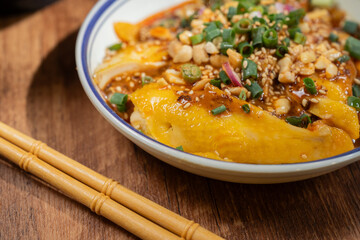 Deboned Hainanese Chicken in Spicy Sauce