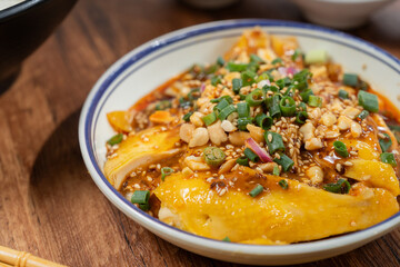 Deboned Hainanese Chicken in Spicy Sauce