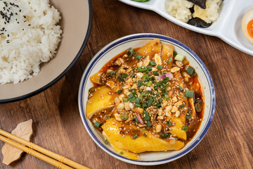 Deboned Hainanese Chicken in Spicy Sauce