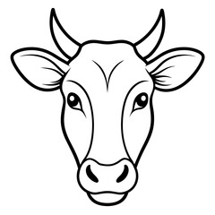 Cow head silhouette vector illustration