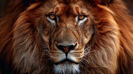 Fototapeta premium A close up of a lion's face.