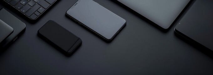 Minimalist Workspace with Laptop and Smartphone..