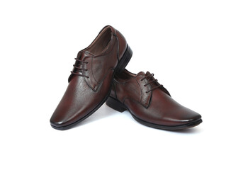 party wear leather formal shoes isolated