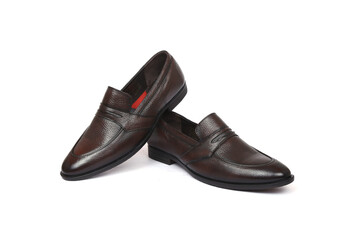 party wear leather formal shoes isolated