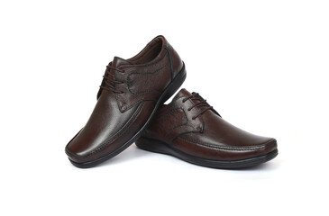 party wear leather formal shoes isolated