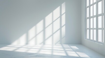 Abstract white background with shadows and light, modern interior design for product presentation. Mock up template in the style of modern interior design