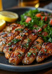 Wiener Schnitzel - Thin, breaded veal cutlet served with a lemon wedge. 