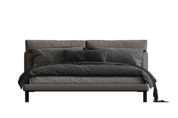 bed isolate on a transparent background, interior furniture, 3D illustration, cg render