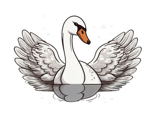 Obraz premium flying swan