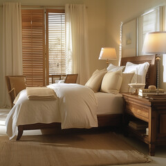 Interior Warm Butter Wood Furniture Bedroom