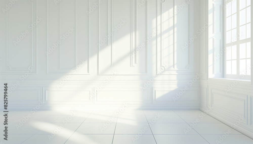 Canvas Prints Bright white room with sunlight and shadows