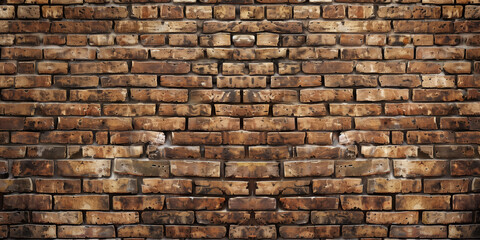 Obraz premium A vintage brick wall, straight-on shot, with a slightly weathered texture and muted colors, adding a touch of history and character. The lighting is soft and even, enhancing the vintage feel. 