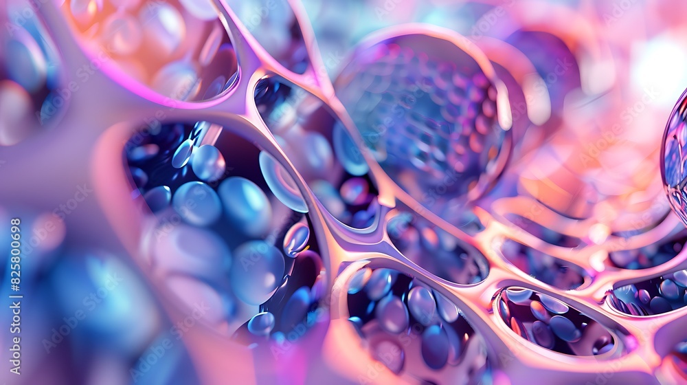 Fototapete 3d rendering of a colorful organic structure. the image is full of vibrant colors and has a very uni