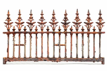 Naklejka premium Metal fence, isolated on white