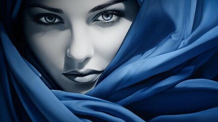 Naklejka premium blue woman empowerment