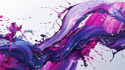 Vibrant fuchsia cobalt splashing brushstrokes dynamic canvas