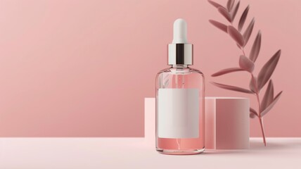 Close-up of a skincare product bottle with a clear 'hypoallergenic' label, set against a soft pastel background