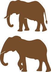 Set of Elephant Vector on white background