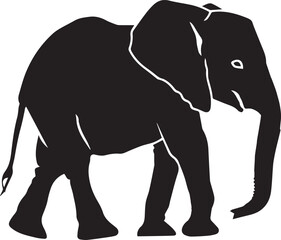 Elephant black silhouette 
