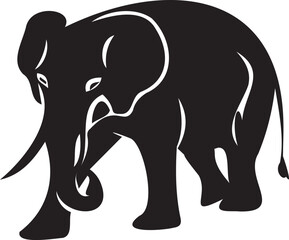 Elephant black silhouette 