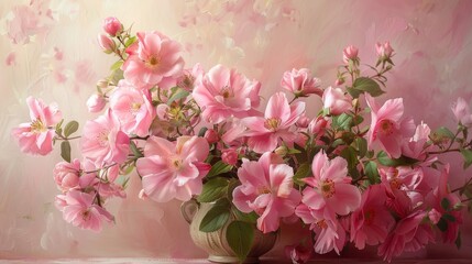 An exquisite arrangement of beautiful pink flowers s