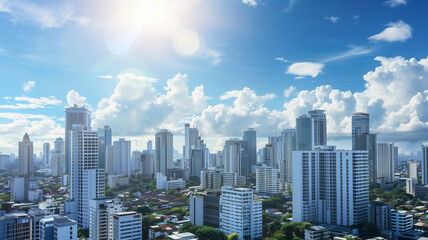 Obraz premium 都市 夏の青空