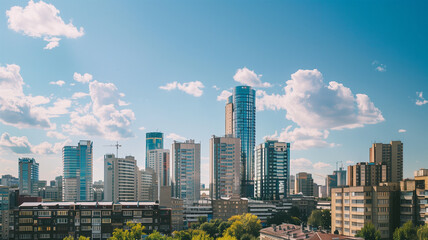 Fototapeta premium 都市 夏の青空